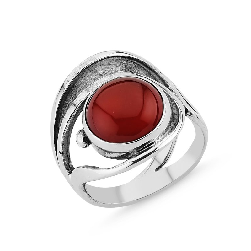 Red%20Agate%20Handmade%20Adjustable%20Size%20Ring