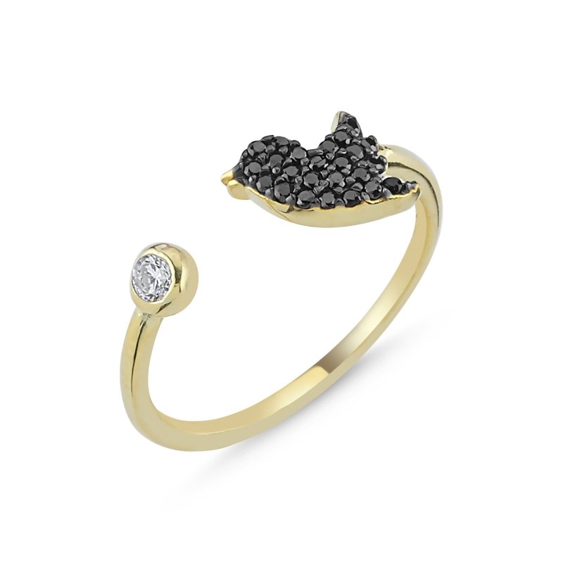 Birdie%20Black%20CZ%20Adjustable%20Size%20Ring-Gold%20Plated