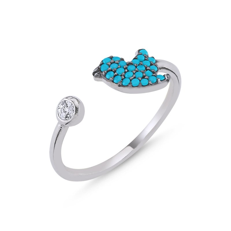 Turquoise%20CZ%20Birdie%20Adjustable%20Size%20Ring