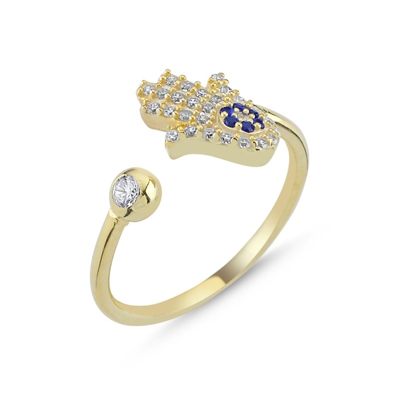 Hamsa%20Evil%20Eye%20CZ%20Adjustable%20Size%20Ring-Gold%20Plated