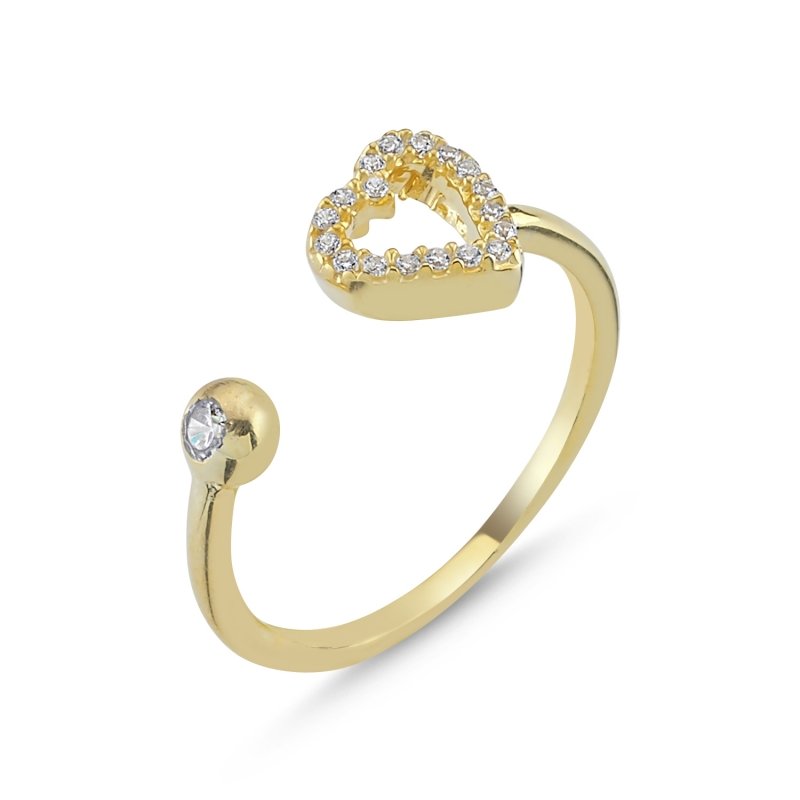 Heart%20White%20CZ%20Adjustable%20Size%20Ring-Gold%20Plated