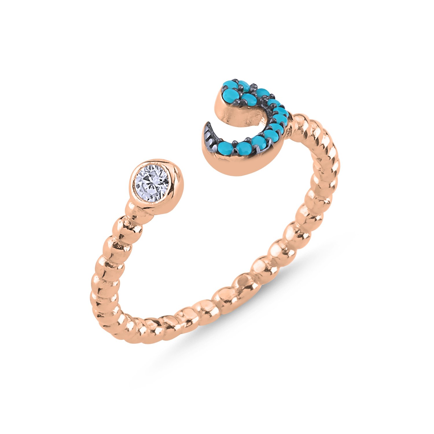 Turquoise%20CZ%20Adjustable%20Size%20Waw%20Ring-Rose%20kaplama