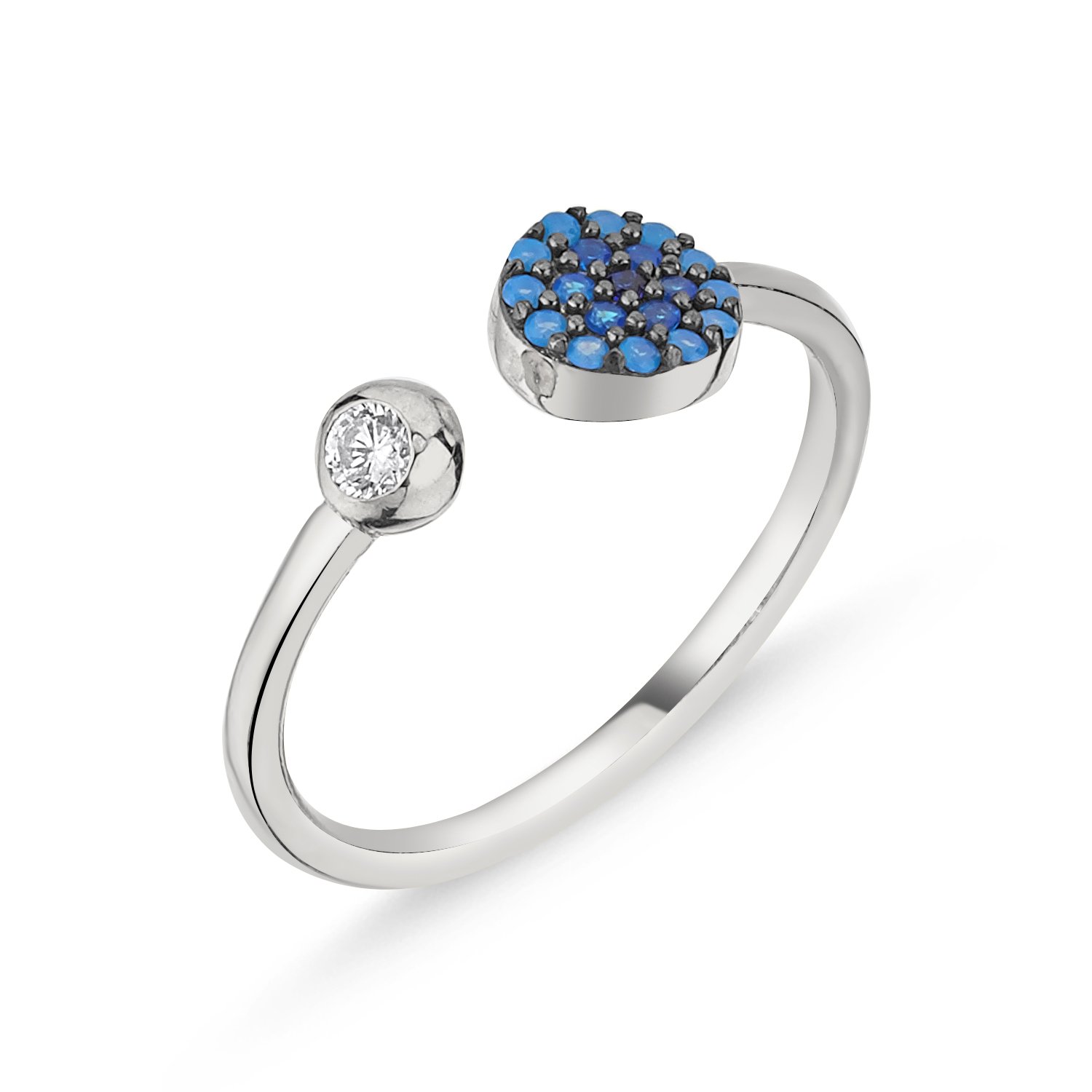 Round%20Shades%20Of%20Blue%20CZ%20Adjustable%20Size%20Ring-Rodyum%20kaplama