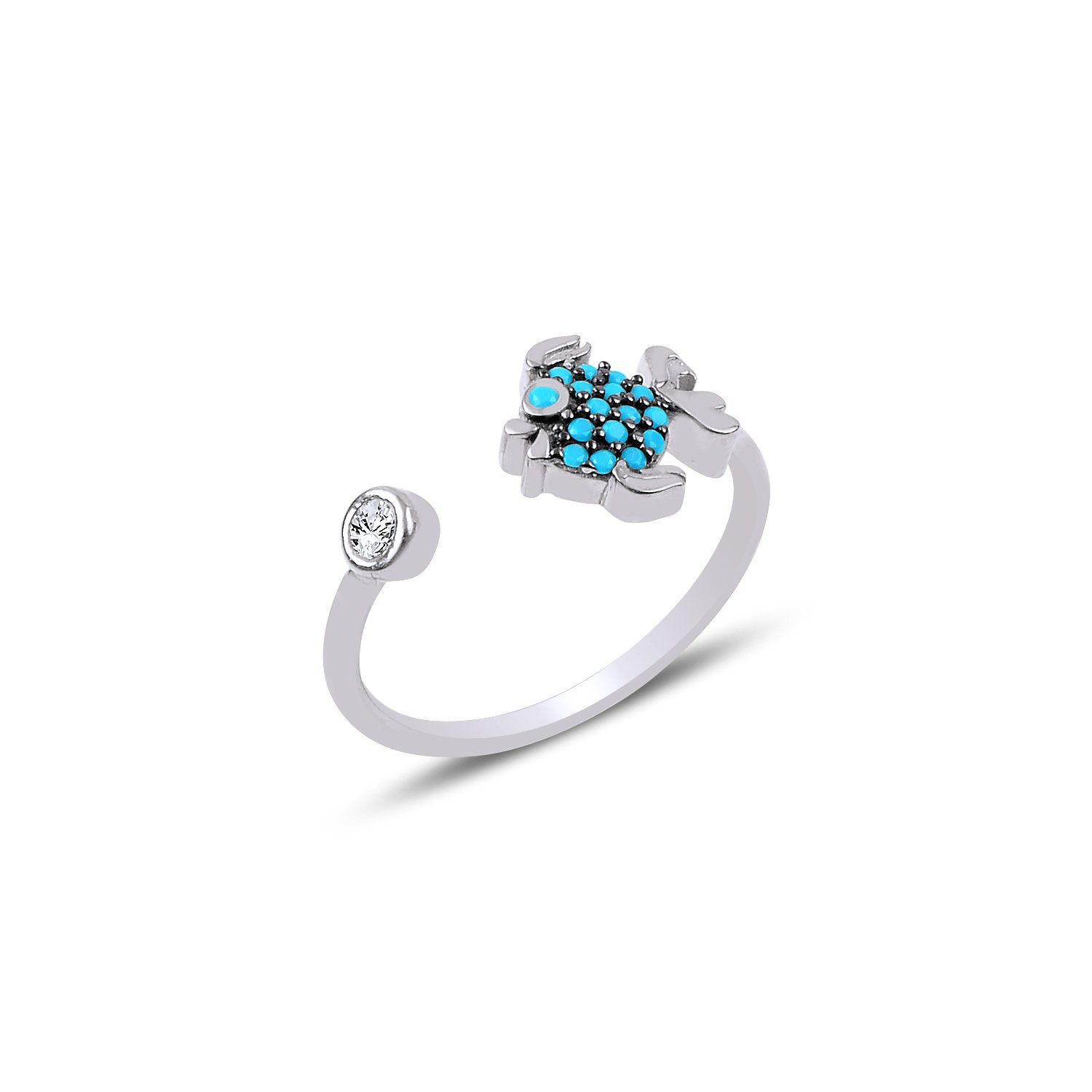 Nano%20Turquoise%20Adjustable%20Size%20Fish%20Ring-Rodyum%20kaplama