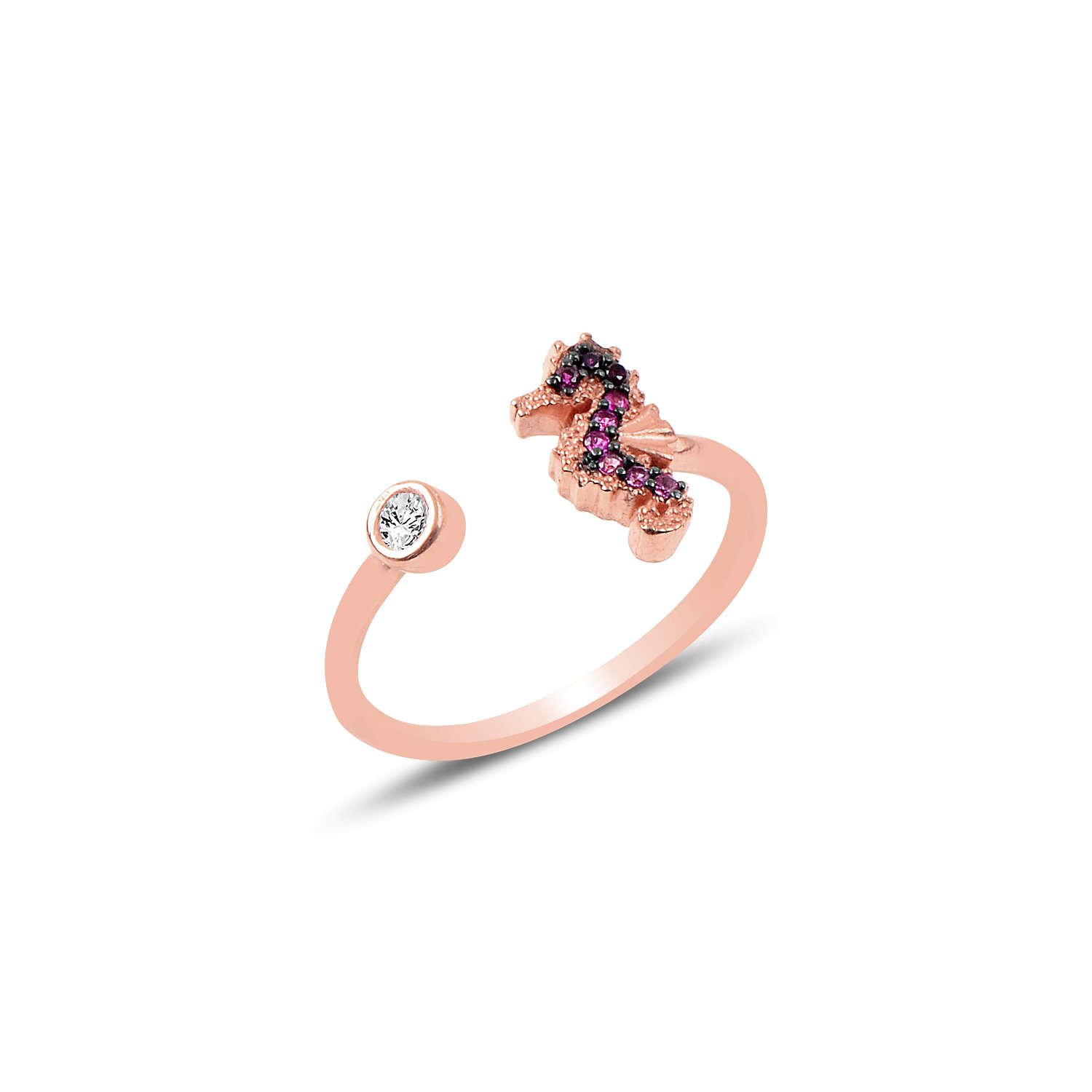 Nano%20Shades%20Of%20Pink%20Adjustable%20Size%20Seahorse%20Ring-Rose%20kaplama