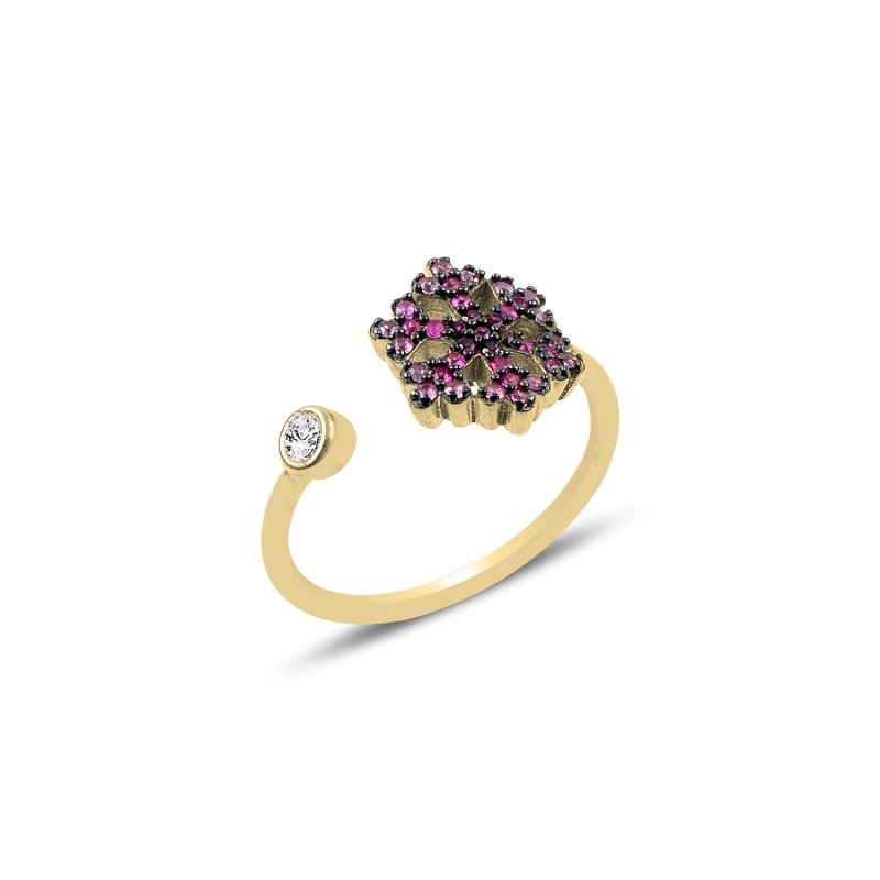 Nano%20Shades%20of%20Pink%20Adjustable%20Size%20Snowflake%20Ring-Gold%20Plated