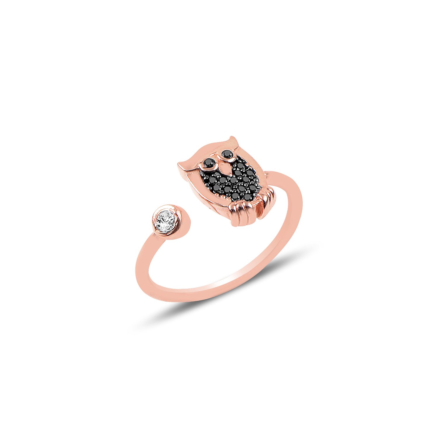 Black%20CZ%20Adjustable%20Size%20Owl%20Ring-Rose%20kaplama