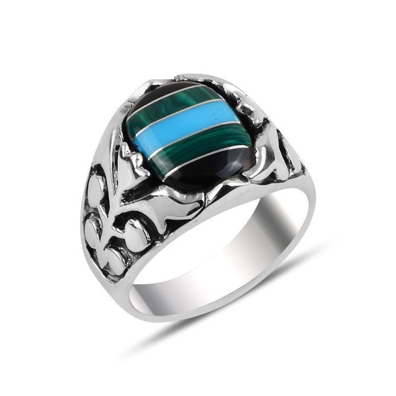 Turquoise,%20Malachite%20&%20Onyx%20Ring