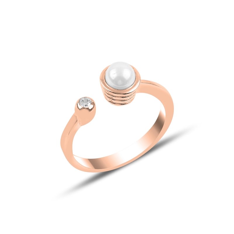 Pearl%20&%20CZ%20Solitaire%20Ring-Rose%20Gold%20Plated