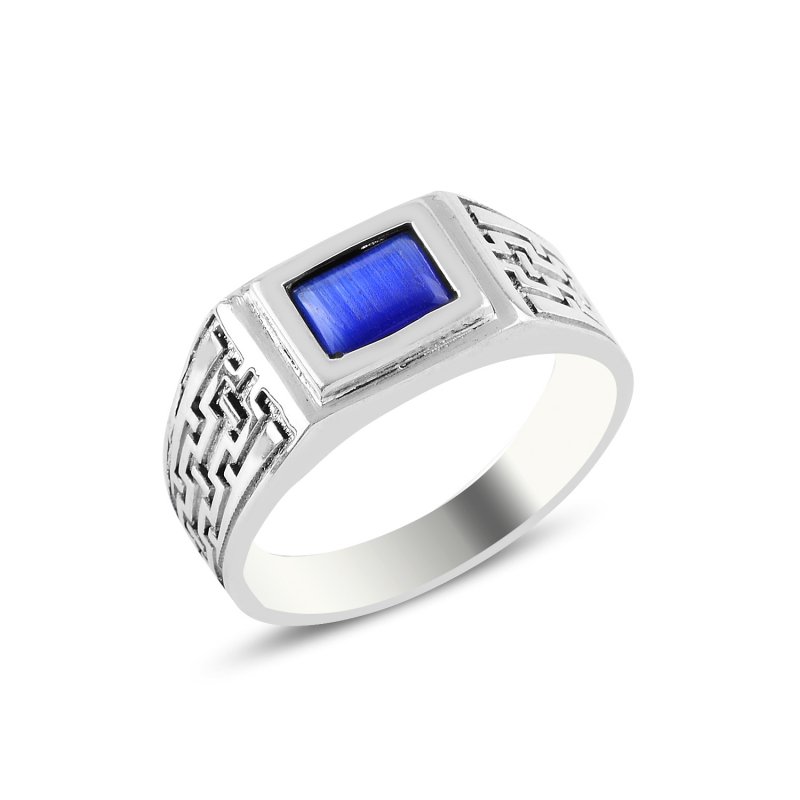 Navy%20Blue%20Cat’s%20Eye%20Men’s%20Ring