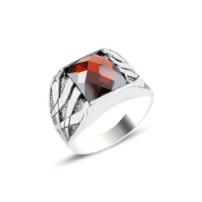 Men’s%20Oxidized%20Ring%20with%20Square%20Garnet%20CZ