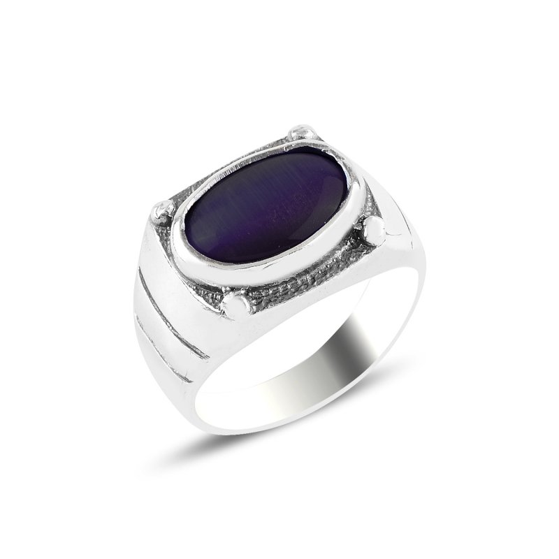 Men’s%20Oxidized%20Ring%20with%20Oval%20Purple%20Cat’s%20Eye