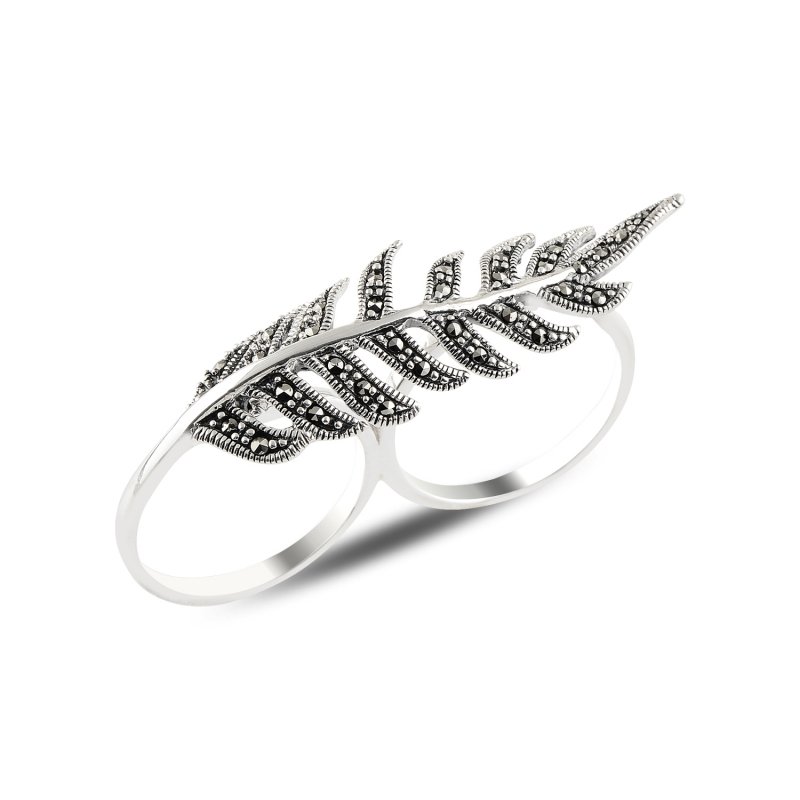 Leaf%20Marcasite%20Two%20Fingers%20Ring