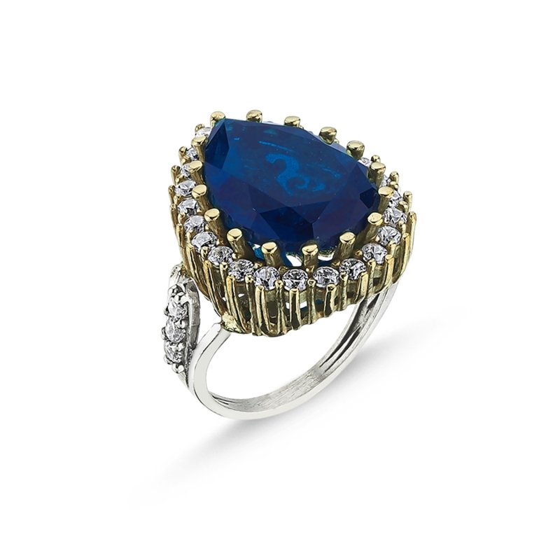 Teardrop%20Sapphire%20CZ%20Ottoman%20Style%20Ring