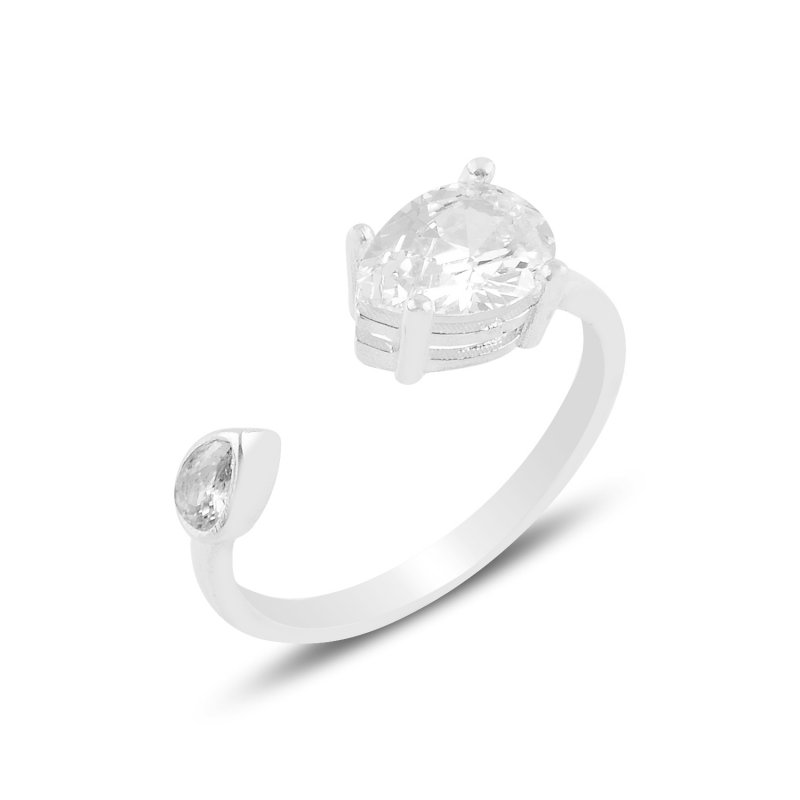 Teardrop%20CZ%20Solitaire%20Adjustable%20Size%20Ring-Rodyum%20kaplama