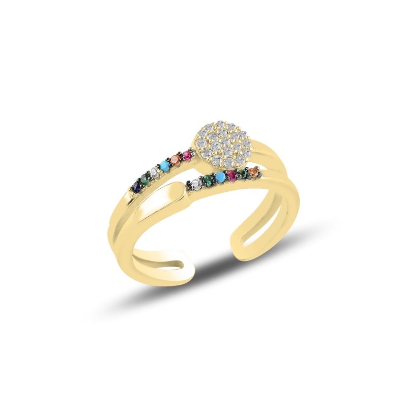 Multi%20Color%20CZ%20Adjustable%20Size%20Ring-Altın%20kaplama