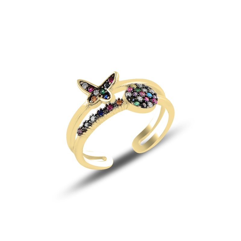 Butterfly%20Multi%20Color%20CZ%20Adjustable%20Size%20Ring