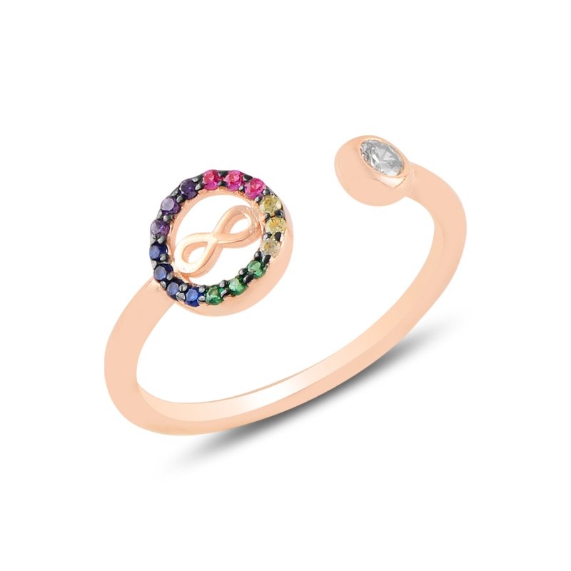 Infinity%20Multi%20Color%20CZ%20Adjustable%20Size%20Ring-Rose%20kaplama