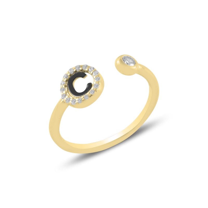 -C-%20Initial%20CZ%20Adjustable%20Size%20Ring-Altın%20kaplama