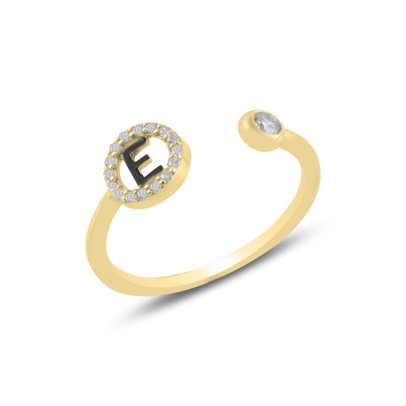 -E-%20Initial%20CZ%20Adjustable%20Size%20Ring-Altın%20kaplama