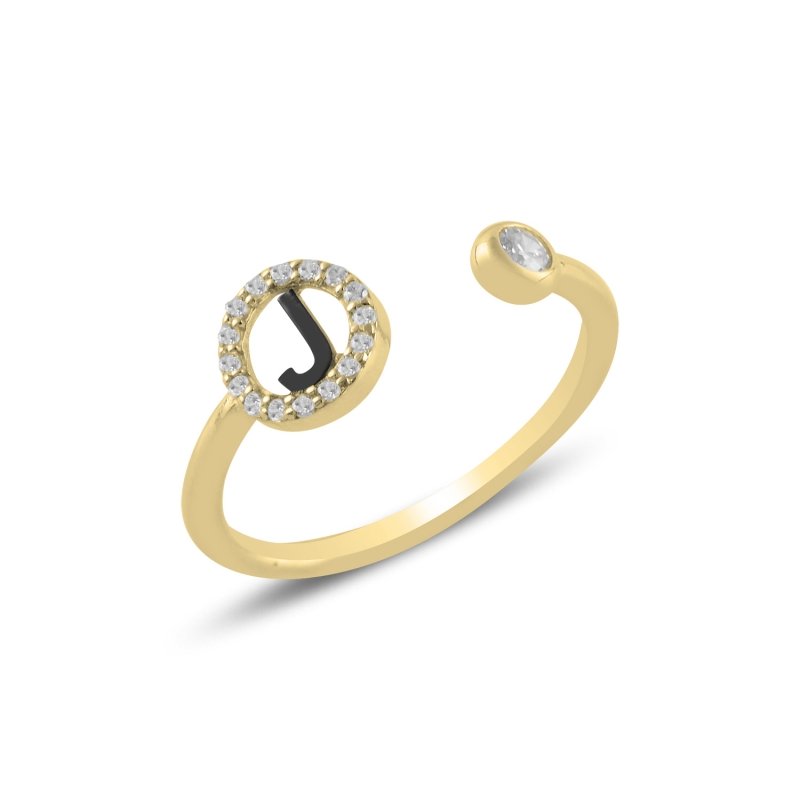 -J-%20Initial%20CZ%20Adjustable%20Size%20Ring-Altın%20kaplama