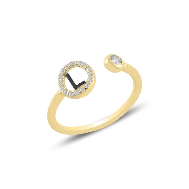 -L-%20Initial%20CZ%20Adjustable%20Size%20Ring-Altın%20kaplama