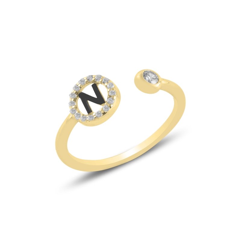 -N-%20Initial%20CZ%20Adjustable%20Size%20Ring-Altın%20kaplama