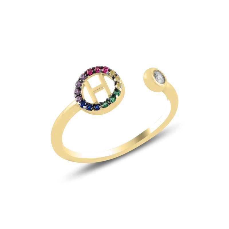 -H-%20Initial%20Mix%20Color%20CZ%20Adjustable%20Size%20Ring-Altın%20kaplama