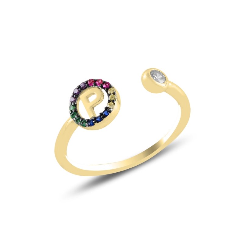 -P-%20Initial%20Mix%20Color%20CZ%20Adjustable%20Size%20Ring-Altın%20kaplama