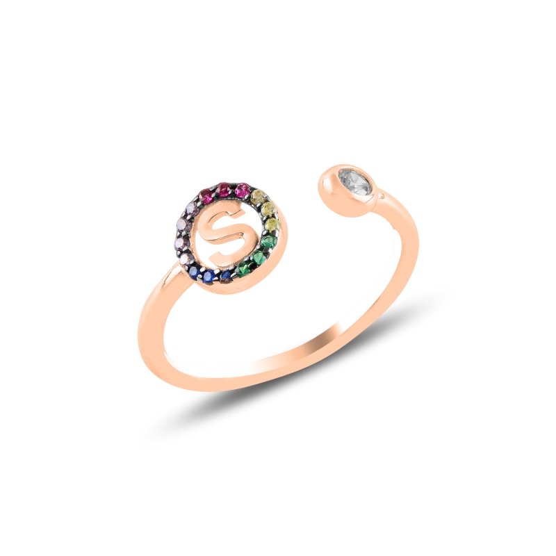 -S-%20Initial%20Mix%20Color%20CZ%20Adjustable%20Size%20Ring-Rose%20kaplama