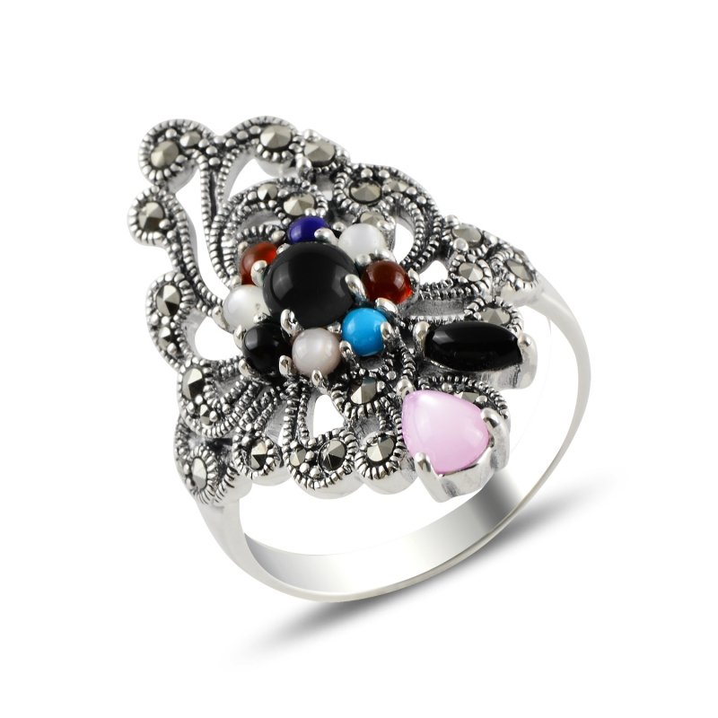 Marcasite%20&%20Mix%20Naturel%20Stone%20Ring