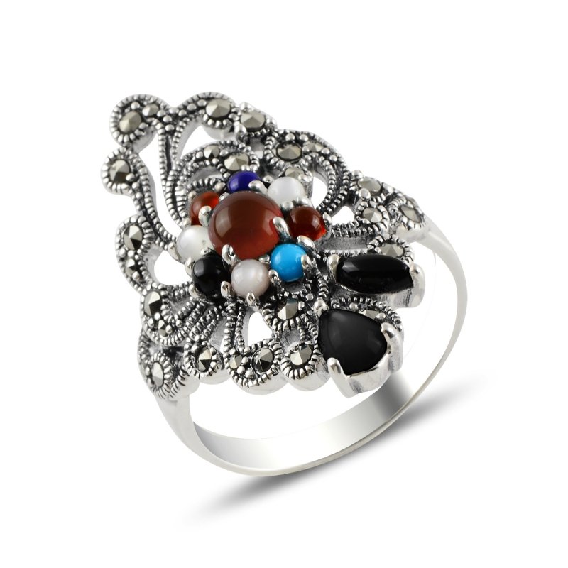 Marcasite%20&%20Mix%20Naturel%20Stone%20Ring