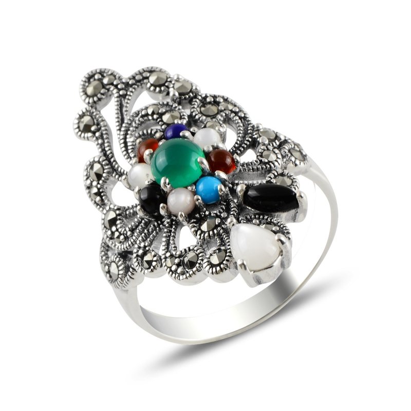 Marcasite%20&%20Mix%20Naturel%20Stone%20Ring