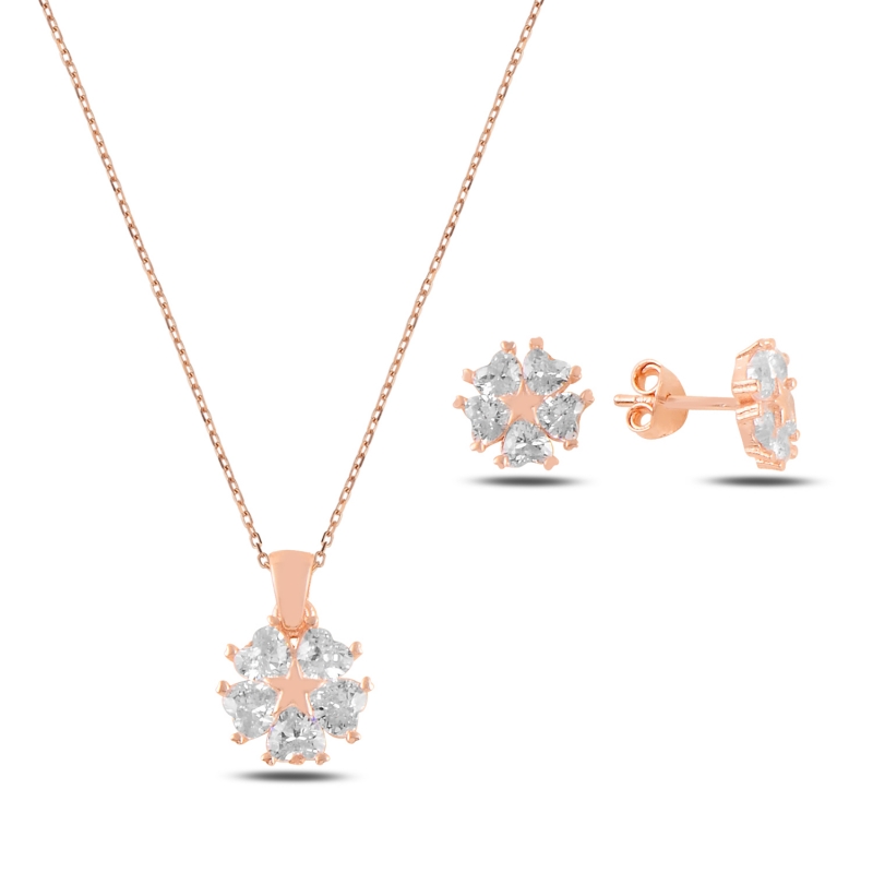 Heart%20CZ%20Flower%20&%20Star%20Set-Rose%20Gold%20Plated