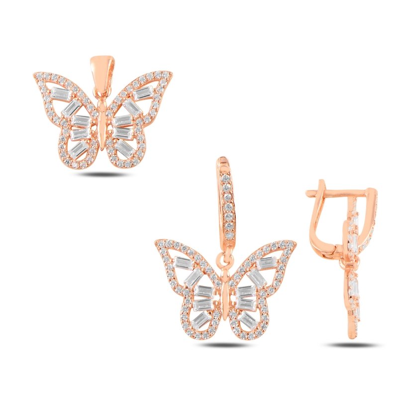 Butterfly%20Baguette%20CZ%20Set-Rose%20Gold%20Plated