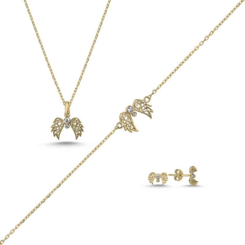 Wings%20CZ%20Set-Gold%20Plated