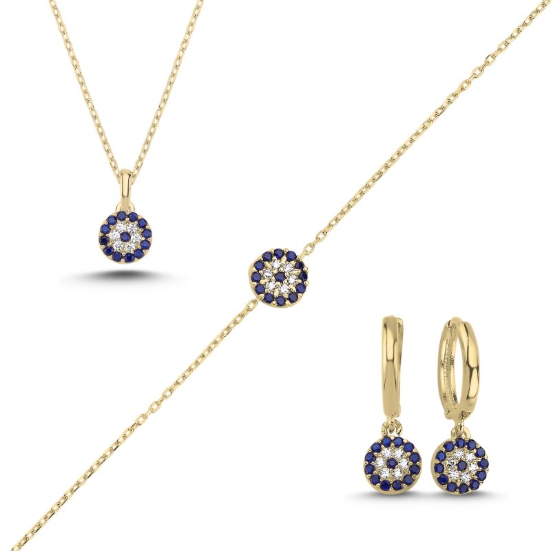 Evil%20Eye%20CZ%20Set-Gold%20Plated