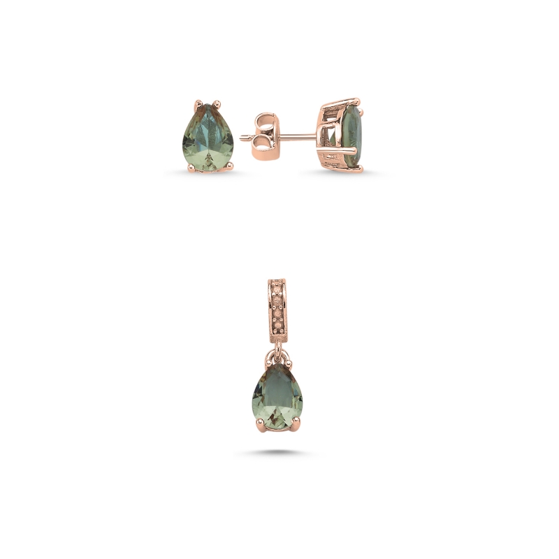 6x8mm%20Teardrop%20Zultanite%20CZ%20Solitaire%20Set-Rose%20Gold%20Plated