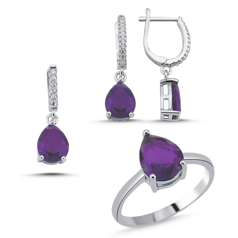 Pear%20Cut%20Amethyst%20CZ%20Set