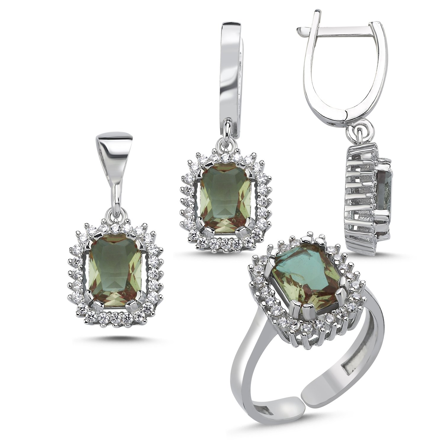 Zultanite%20Emerald%20Cut%20CZ%20Adjustable%20Halo%20Set