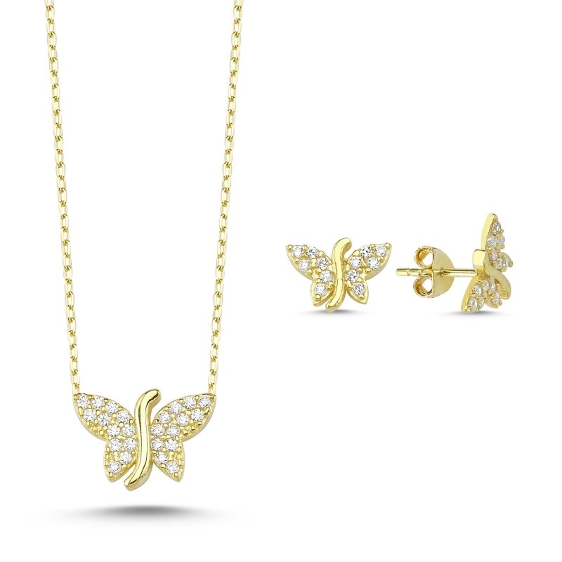 CZ%20Butterfly%20Set-Altın%20kaplama