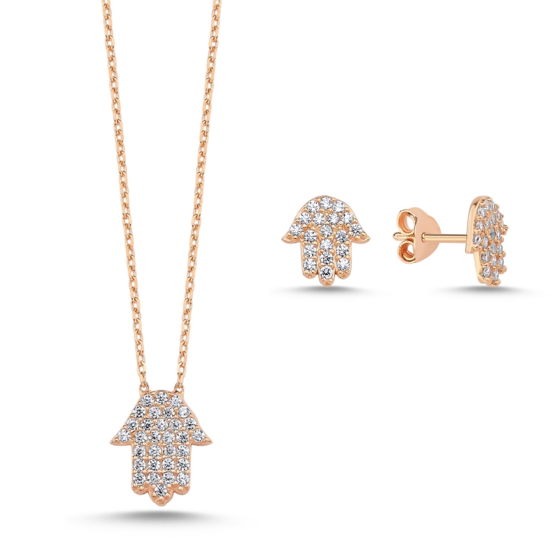 CZ%20Hamsa%20/%20Fatima’s%20Hand%20Set-Rose%20Gold%20Plated