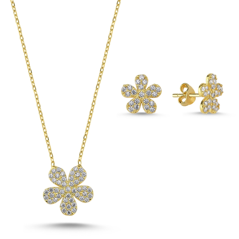 Daisy%20CZ%20Set-Gold%20Plated