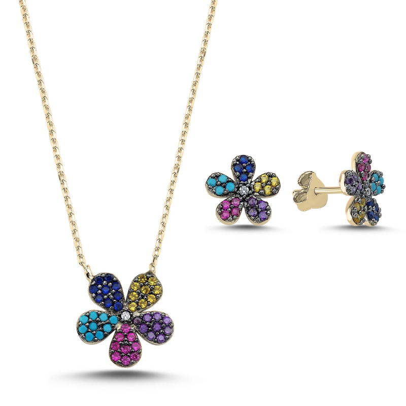 Daisy%20Colorful%20CZ%20Set-Gold%20Plated