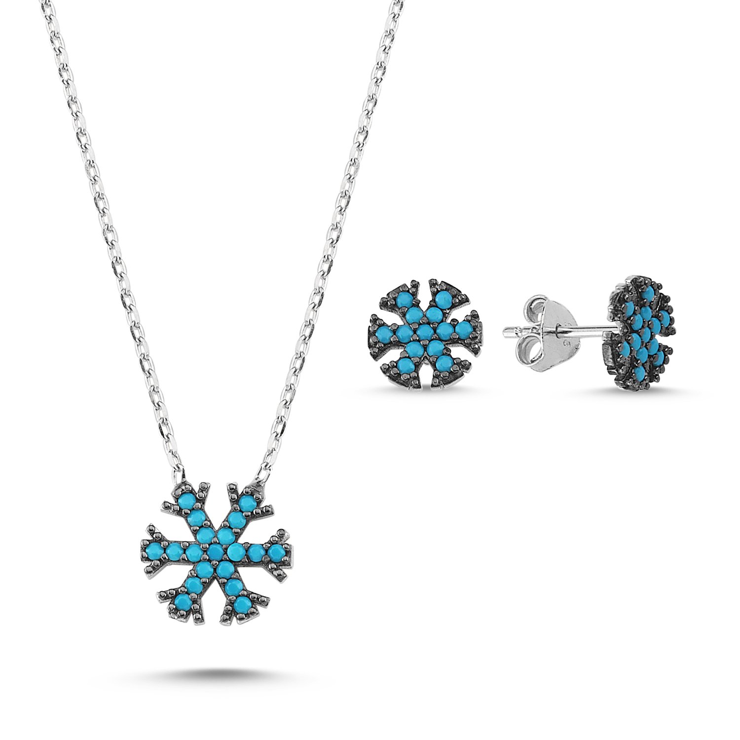 Nano%20Turquoise%20Snowflake%20Set-Rodyum%20kaplama