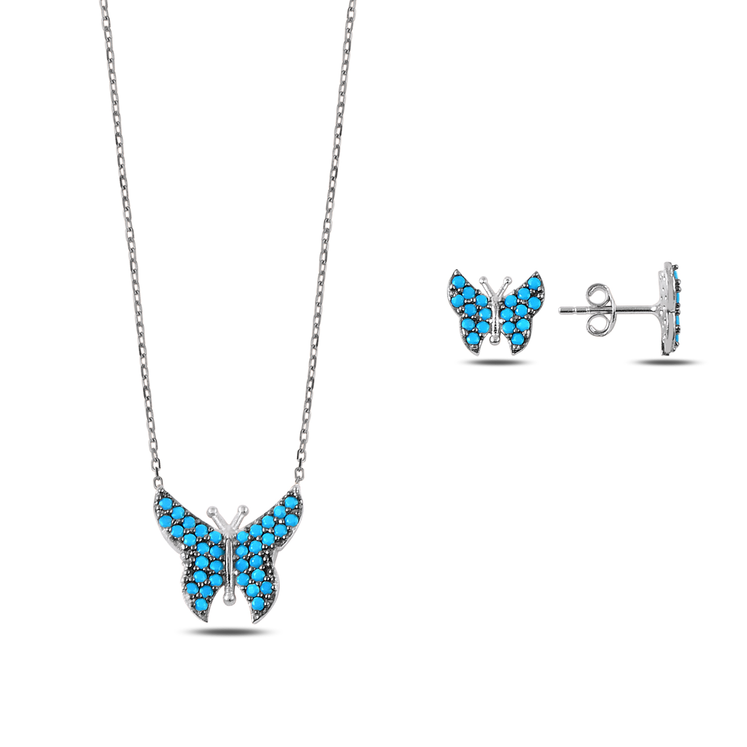 Nano%20Turquoise%20Butterfly%20Set-Rodyum%20kaplama