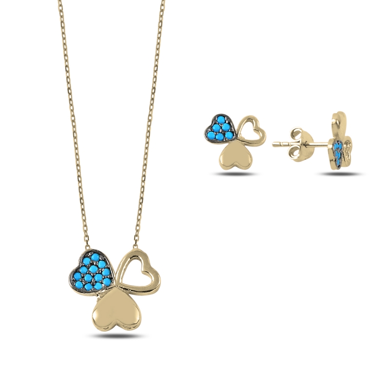 Hearts%20in%20Clover%20Nano%20Turquoise%20Set-Gold%20Plated