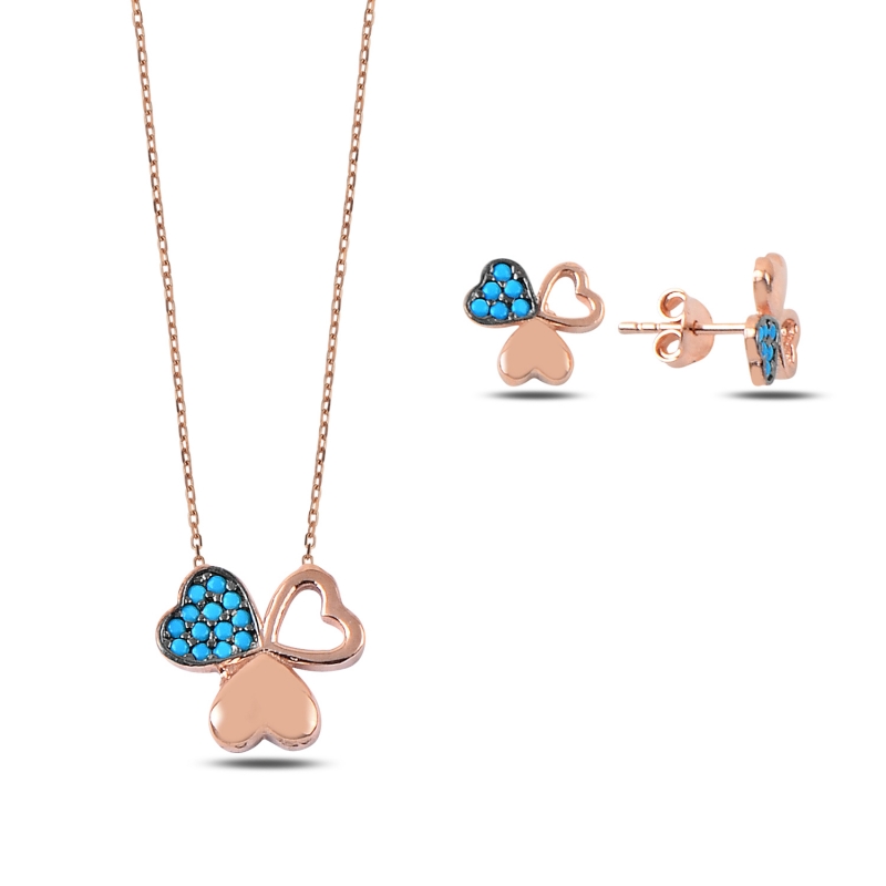 Hearts%20in%20Clover%20Nano%20Turquoise%20Set-Rose%20Gold%20Plated