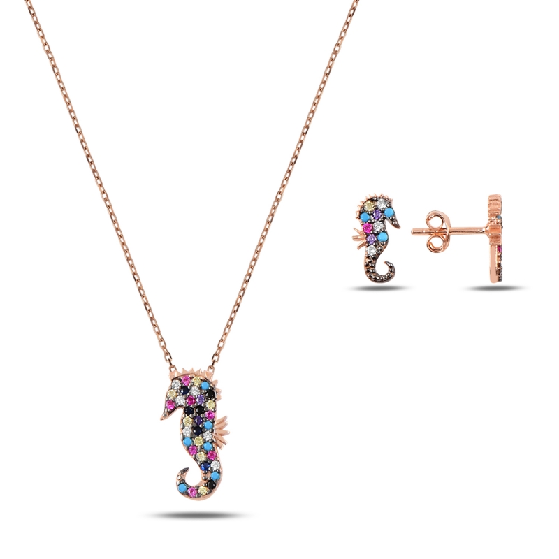 Seahorse%20Mix%20CZ%20Set-Rose%20Gold%20Plated