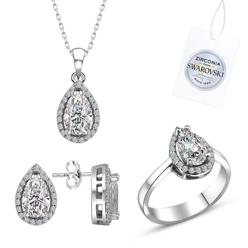 Swarovski%20Zirconia%20Drop%20Solitaire%20Set